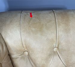 Open Box: Edgewood Leather Swivel Chair without Nailheads - Keystone Sandstone, Seadrift