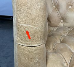 Open Box: Edgewood Leather Swivel Chair without Nailheads - Keystone Sandstone, Seadrift