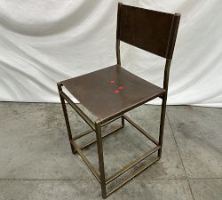 Open Box: Hardy Leather Counter Stool (25"H) - Black, Bronze Legs