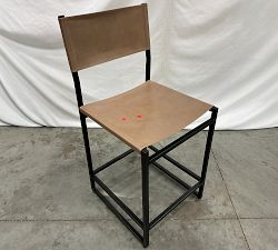 Open Box: Hardy Leather Counter Stool (25"H) - Gray, Bronze Legs