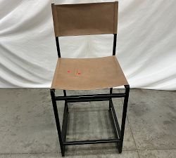 Open Box: Hardy Leather Counter Stool (25"H) - Gray, Bronze Legs