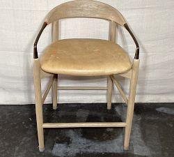 Open Box: Laguna Leather Counter Stool (24") - Keystone Sandstone, Seadrift, Bronze