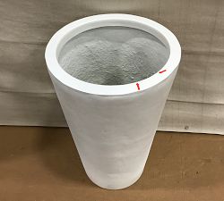 Open Box: Mission Round Handmade Outdoor Planter, Large (18.5"D x 26" H) - White