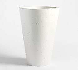 Open Box: Mission Round Handmade Outdoor Planter, Large (18.5"D x 26" H) - White
