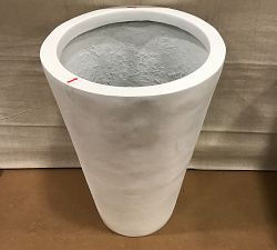 Open Box: Mission Round Handmade Outdoor Planter, Large (18.5"D x 26" H) - White