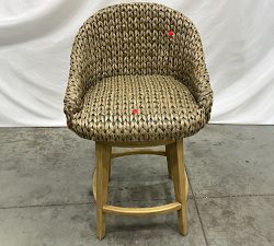 Open Box: Seagrass Bucket Swivel Counter Stool (27") - Gray Wash, Seadrift Legs