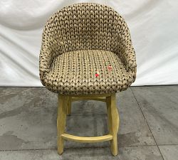 Open Box: Seagrass Bucket Swivel Counter Stool (27") - Gray Wash, Seadrift Legs