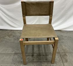 Open Box: Segura Leather Side Dining Chair - Legacy Taupe, Seadrift Legs