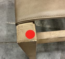 Open Box: Segura Leather Side Dining Chair - Legacy Taupe, Seadrift Legs