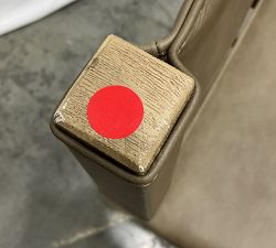 Open Box: Segura Leather Side Dining Chair - Legacy Taupe, Seadrift Legs