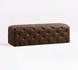 Open Box: Tufted Leather Bench - Statesville Molasses