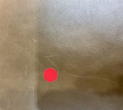 Open Box: Turner Leather Grand Ottoman Without Nailheads (35") - Vintage Caramel, Dark Walnut Feet