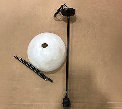 Open Box: Windham Alabaster Dome Pendant (12"Diam) - Tumbled Brass