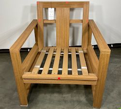 Open Box: Indio FSC® Eucalyptus Outdoor Lounge Chair Frame - Faux Teak, Antique Brass