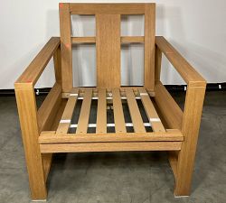 Open Box: Indio FSC® Eucalyptus Outdoor Lounge Chair Frame - Faux Teak, Antique Brass