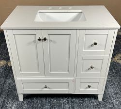 Open Box: Moro Single Sink Vanity (36") - White, Brushed Nickel