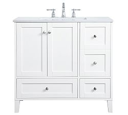 Open Box: Moro Single Sink Vanity (36") - White, Brushed Nickel