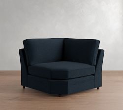 Open Box: Pearce Square Upholstered Wedge - Performance Chateau Basketweave Navy