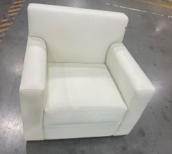 Open Box: Ashby Leather Armchair - Signature Chalk, Espresso Feet