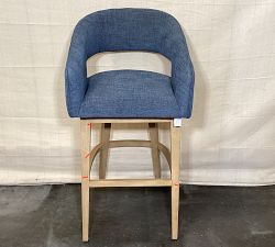 Open Box: Baldwin Open Back Swivel Bar Stool (31"H) - Performance Heathered Tweed Indigo, Seadrift