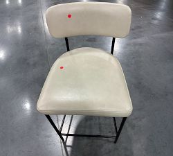 Open Box: Maison Leather Counter Stool (24"H) - Statesville Pebble, Antique Bronze Legs