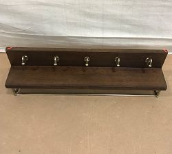 Open Box: Summerville Entry Shelf With Hooks (36") - Tuscan Brown, Antique Bronze