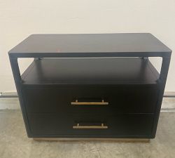 Open Box: Woodbury Nightstand (36") - Black, Rustic Gold