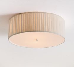 Basic Linen Pleated Flush Mount (18")