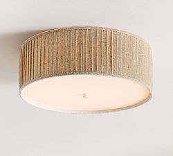 Basic Linen Pleated Flush Mount (18")