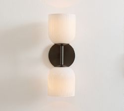 Cooper Milk Glass Double Sconce (13")