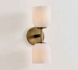 Cooper Milk Glass Double Sconce (13")