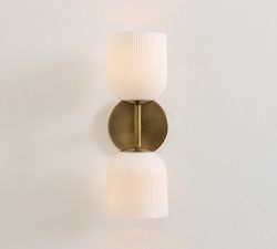 Cooper Milk Glass Double Sconce (13")