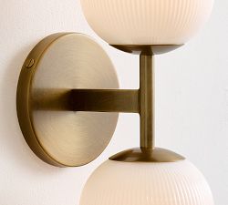 Cooper Milk Glass Double Sconce (13")