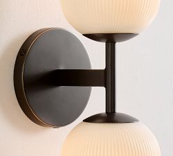 Cooper Milk Glass Double Sconce (13")