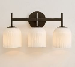 Cooper Milk Glass Triple Sconce (13")