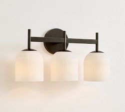 Cooper Milk Glass Triple Sconce (13")