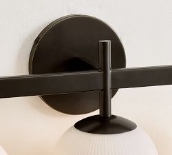 Cooper Milk Glass Triple Sconce (13")