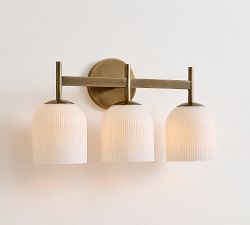 Cooper Milk Glass Triple Sconce (13")
