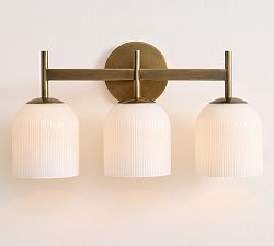Cooper Milk Glass Triple Sconce (13")