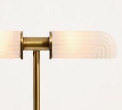 Franklin Milk Glass Double Head Task Floor Lamp (45")