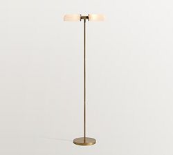 Franklin Milk Glass Double Head Task Floor Lamp (45")