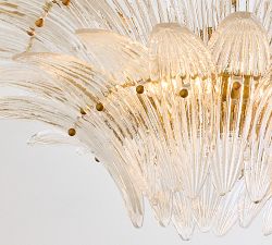 Palmette Glass Leaf Two Tier Chandelier (30")