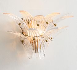 Palmette Glass Leaf Two Tier Sconce (8")
