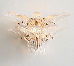 Palmette Glass Leaf Two Tier Sconce (8")