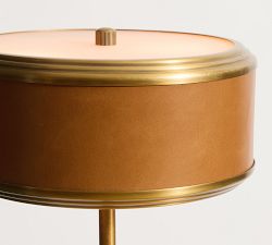 Redford Caramel Leather Task Floor Lamp (52")