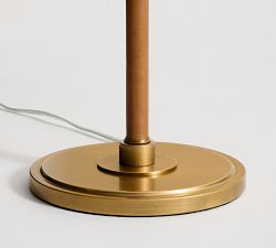 Redford Caramel Leather Task Floor Lamp (52")