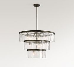 Windham Glass Tiered Round Chandelier (35")