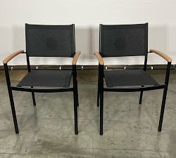 Open Box: Karissa Eucalyptus Outdoor Dining Chair, Set of 2 - Black