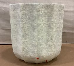 Open Box: Modern Rustic Fluted Outdoor Planter, X-Large (20"Sq) - White
