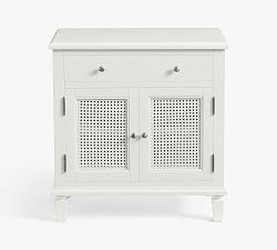 Open Box: Sausalito Cane Cabinet Nightstand without Glass Top (28") - Montauk White